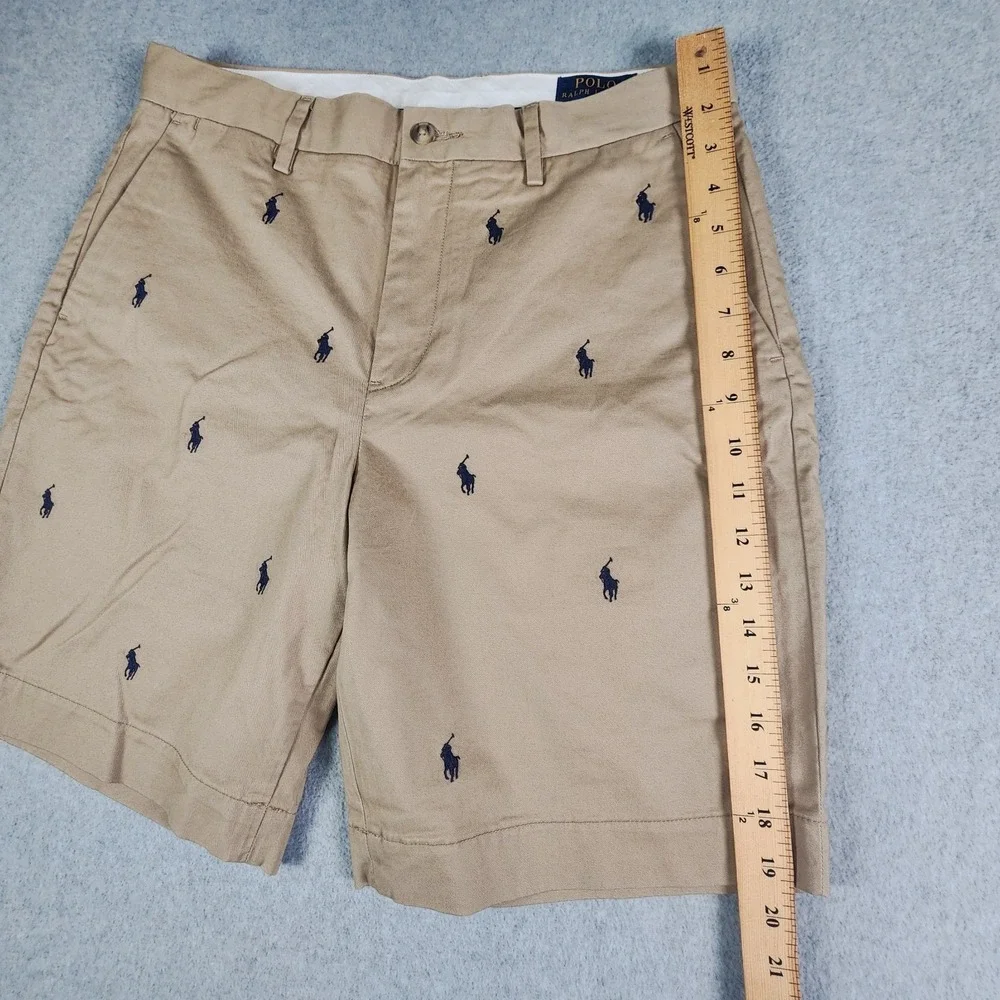 Polo Ralph Lauren AOP Shorts Mens‎ 31x9 Beige Chino Pony Logo Classic
